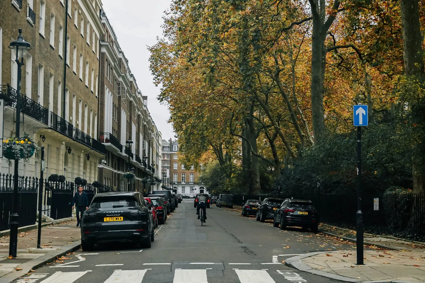 Cars parked on a residential street in London